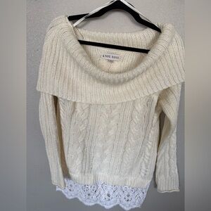 Knox Rose Women's Ivory Cowl Neck Sweater